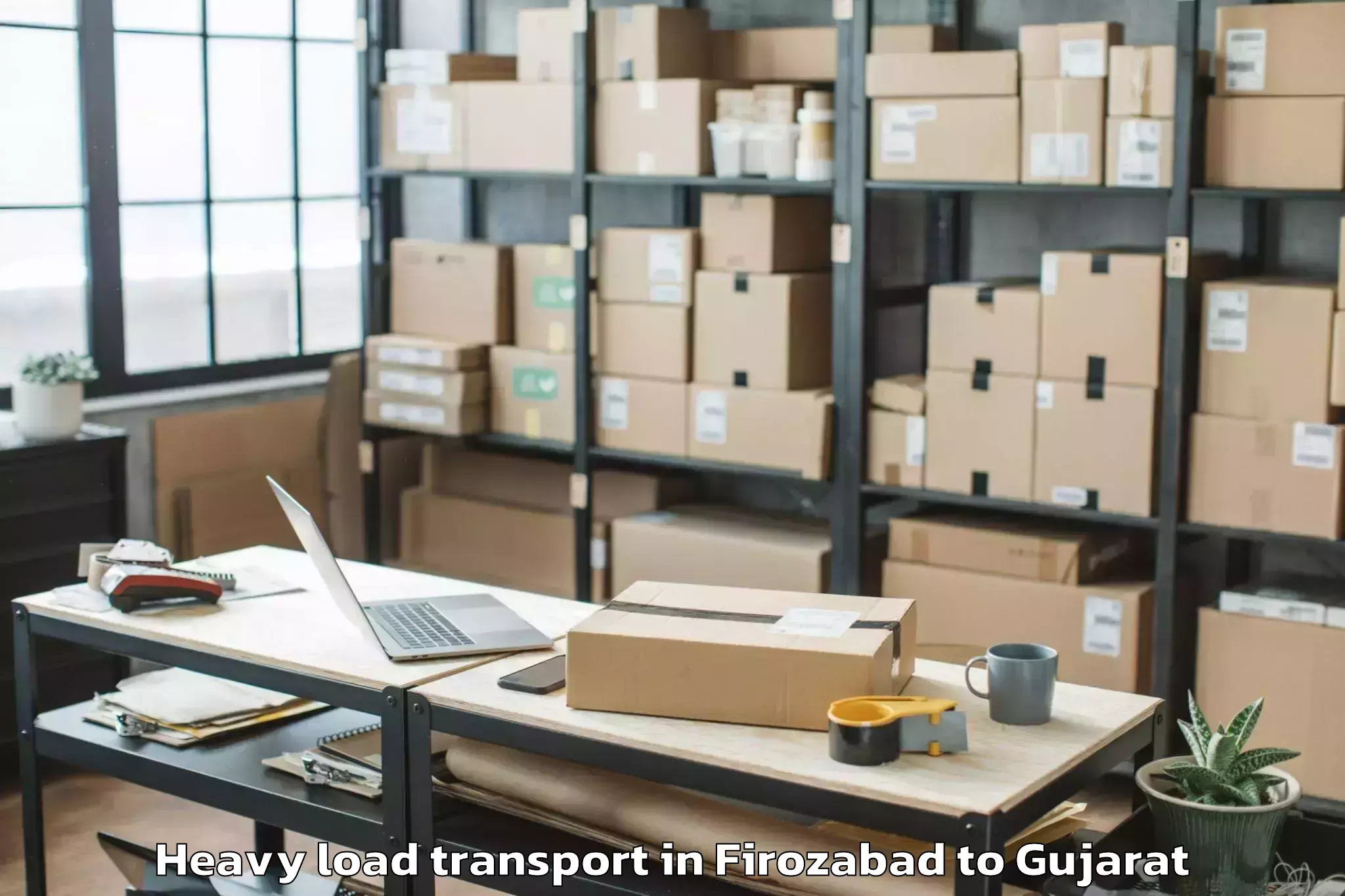 Reliable Firozabad to Una Gir Somnath Heavy Load Transport